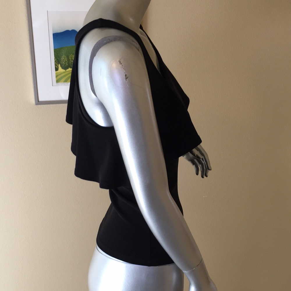 LEITH | Solid Black Ruffle Top - Picture 8 of 11